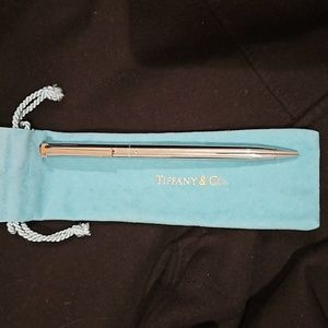 Tiffany T clip pen, vintage with pouch